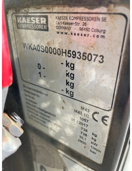 Luchtcompressor Kaeser M43 Kubota 4,2 m3 / min 7 Bar 30 kW Silent Diesel Compressor: afbeelding 7
