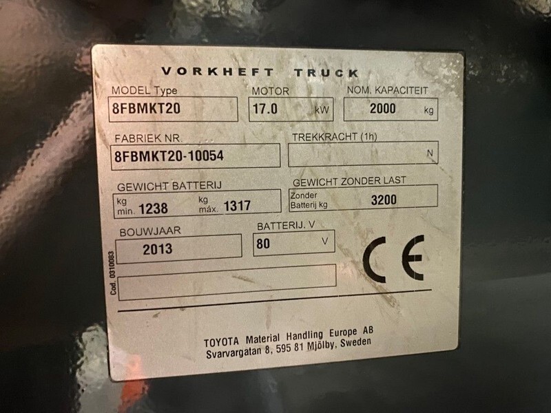 Toyota 2 ton Traigo 20 Duplex Freelift Sideshift Elektra Heftruck - Elektrische heftruck: afbeelding 5 Toyota 2 ton Traigo 20 Duplex Freelift Sideshift Elektra Heftruck - Elektrische heftruck: afbeelding 5