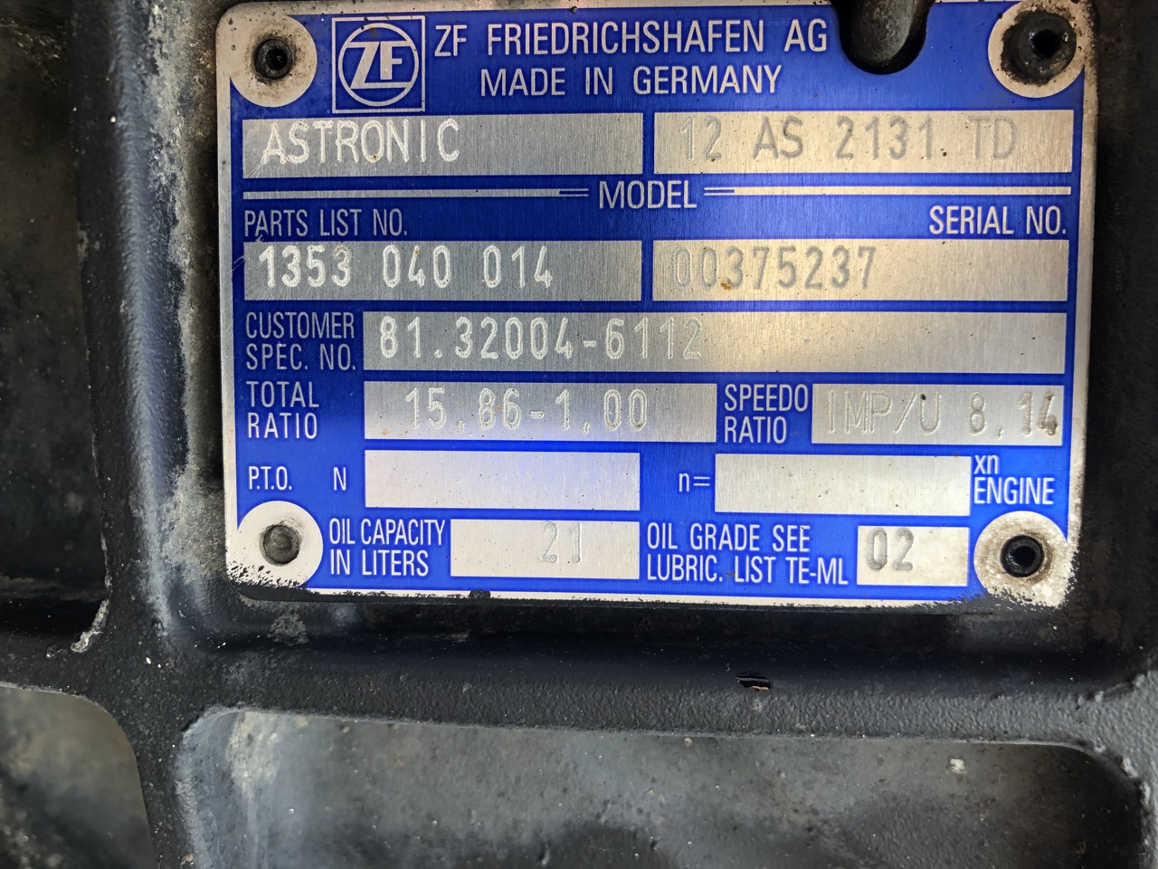 GEARBOX ZF ASTRONIC FOR MAN TGA 12AS2131-INTARTER - Versnellingsbak voor Vrachtwagen: afbeelding 4 GEARBOX ZF ASTRONIC FOR MAN TGA 12AS2131-INTARTER - Versnellingsbak voor Vrachtwagen: afbeelding 4