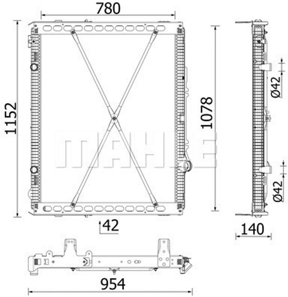2131854M RADIATOR DAF CF 05.13- MX13 SET. 780X1078X42 MAHLE CR2639000P - Radiateur voor Vrachtwagen: afbeelding 3 2131854M RADIATOR DAF CF 05.13- MX13 SET. 780X1078X42 MAHLE CR2639000P - Radiateur voor Vrachtwagen: afbeelding 3