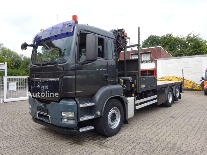 MAN TGS 26.360 - Open flatbed+crane 6x2 - Vrachtwagen met open laadbak, Kraanwagen: afbeelding 1 MAN TGS 26.360 - Open flatbed+crane 6x2 - Vrachtwagen met open laadbak, Kraanwagen: afbeelding 1