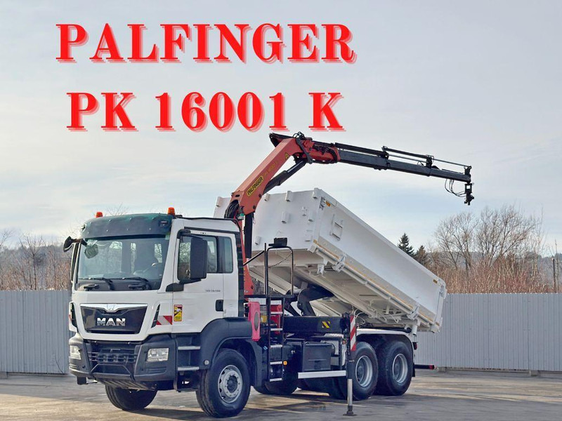 MAN TGS 26.400 * PALFINGER PK 16001 K + FUNK * 6x4 - Vrachtwagen met open laadbak, Kraanwagen: afbeelding 1 MAN TGS 26.400 * PALFINGER PK 16001 K + FUNK * 6x4 - Vrachtwagen met open laadbak, Kraanwagen: afbeelding 1