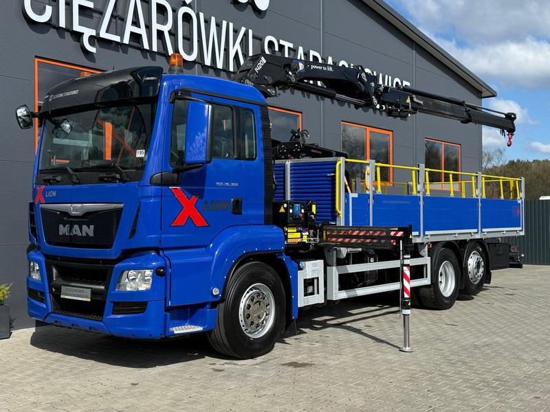 MAN TGS TGX 26.360 / E6 / 143tys km !!! skrzynia + żuraw HMF / manua - Vrachtwagen met open laadbak, Kraanwagen: afbeelding 1 MAN TGS TGX 26.360 / E6 / 143tys km !!! skrzynia + żuraw HMF / manua - Vrachtwagen met open laadbak, Kraanwagen: afbeelding 1