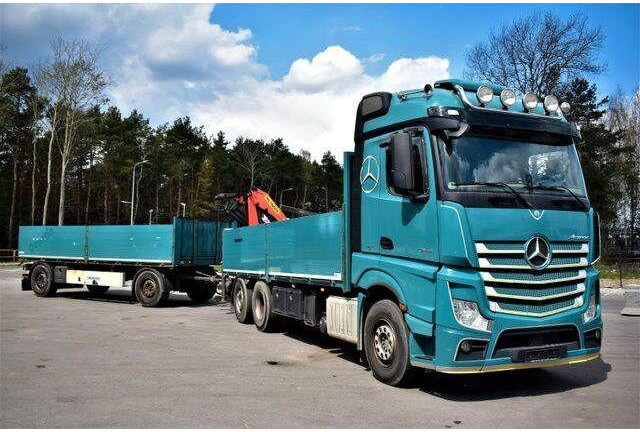 Mercedes-Benz ACTROS 2545 6x2 2545 PALFINGER PK 16001 Kran - Vrachtwagen met open laadbak, Kraanwagen: afbeelding 1 Mercedes-Benz ACTROS 2545 6x2 2545 PALFINGER PK 16001 Kran - Vrachtwagen met open laadbak, Kraanwagen: afbeelding 1