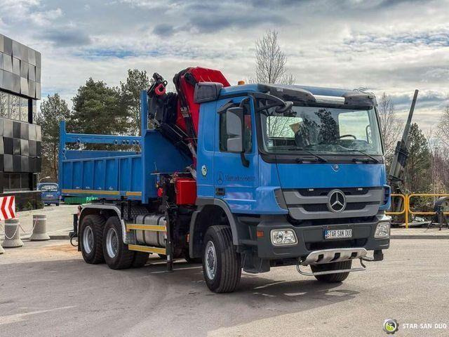 Kipper vrachtwagen, Kraanwagen Mercedes-Benz ACTROS 3341 6x6 HMF 4220 K4 CRANE KIPPER: afbeelding 9