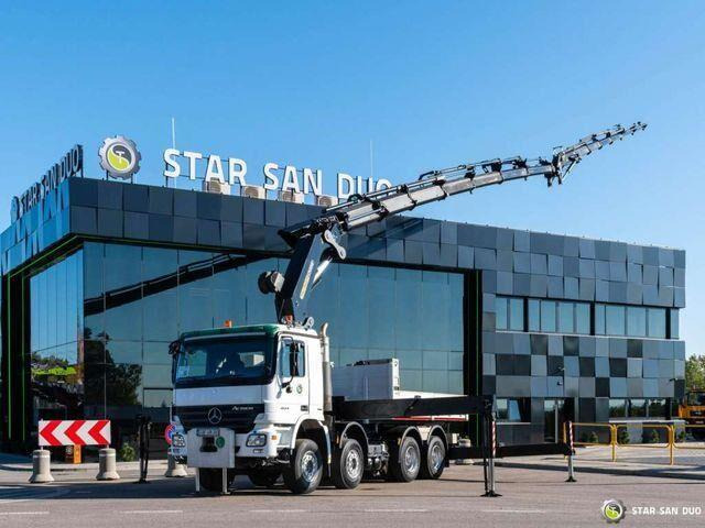 Mercedes-Benz ACTROS 4144 8x4 PALFINGER PK 85002 - Vrachtwagen met open laadbak, Kraanwagen: afbeelding 1 Mercedes-Benz ACTROS 4144 8x4 PALFINGER PK 85002 - Vrachtwagen met open laadbak, Kraanwagen: afbeelding 1