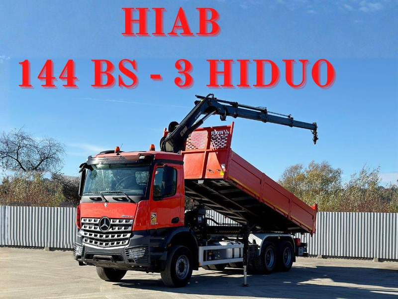 Mercedes-Benz AROCS 2640 *HIAB 144 BS - 3/FUNK + * 6x4 - Kipper vrachtwagen, Kraanwagen: afbeelding 1 Mercedes-Benz AROCS 2640 *HIAB 144 BS - 3/FUNK + * 6x4 - Kipper vrachtwagen, Kraanwagen: afbeelding 1