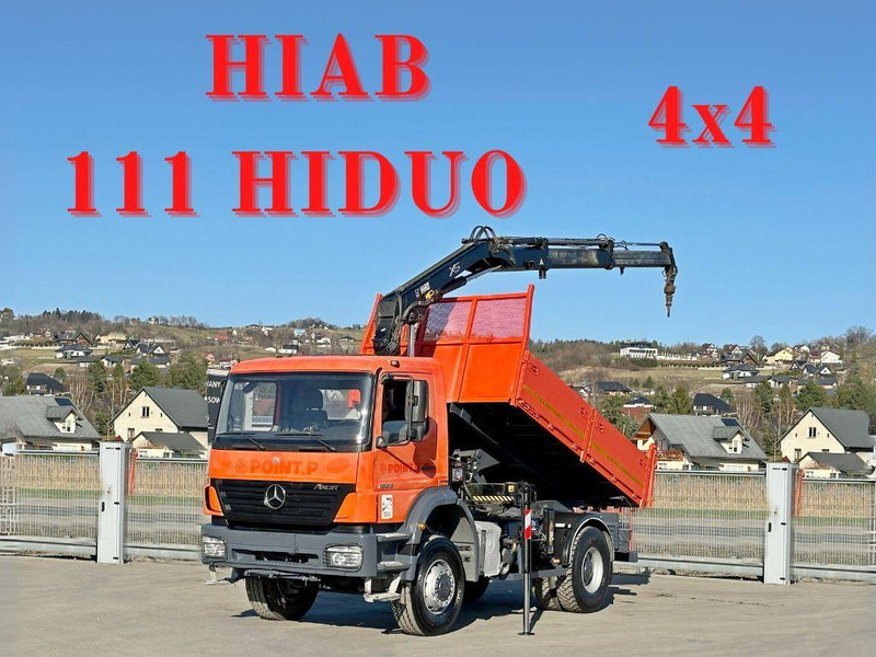 Mercedes-Benz AXOR 1829 * HIAB 1111 HIDUO + FUNK * TOP * 4x4 - Kipper vrachtwagen, Kraanwagen: afbeelding 1 Mercedes-Benz AXOR 1829 * HIAB 1111 HIDUO + FUNK * TOP * 4x4 - Kipper vrachtwagen, Kraanwagen: afbeelding 1
