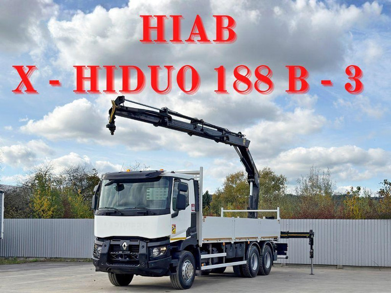 Renault C 380* HIAB X-HIDUO 188 B-3/FUNK*6x4 - Vrachtwagen met open laadbak, Kraanwagen: afbeelding 1 Renault C 380* HIAB X-HIDUO 188 B-3/FUNK*6x4 - Vrachtwagen met open laadbak, Kraanwagen: afbeelding 1