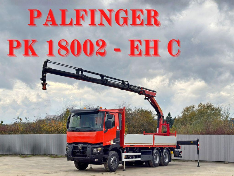 Renault C430 * PALFINGER PK 18002 - EHC + FUNK/ 6x4 - Vrachtwagen met open laadbak, Kraanwagen: afbeelding 1 Renault C430 * PALFINGER PK 18002 - EHC + FUNK/ 6x4 - Vrachtwagen met open laadbak, Kraanwagen: afbeelding 1