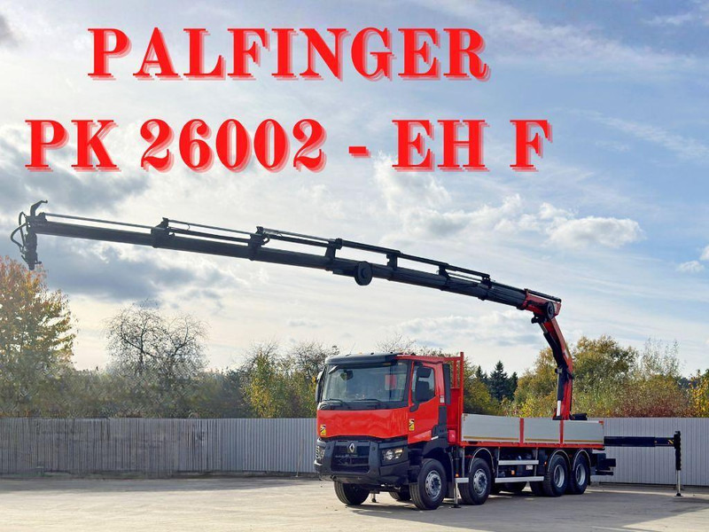 Renault C430 * PALFINGER PK 26002 - EH F + FUNK/ 8x4 - Vrachtwagen met open laadbak, Kraanwagen: afbeelding 1 Renault C430 * PALFINGER PK 26002 - EH F + FUNK/ 8x4 - Vrachtwagen met open laadbak, Kraanwagen: afbeelding 1