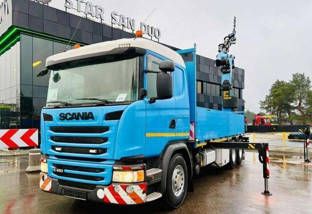 Scania G450 6x4 PALFINGER PK 42002 SH Fly Jib Crane - Vrachtwagen met open laadbak, Kraanwagen: afbeelding 4 Scania G450 6x4 PALFINGER PK 42002 SH Fly Jib Crane - Vrachtwagen met open laadbak, Kraanwagen: afbeelding 4