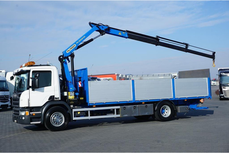 Scania P 250 / ACC / SKRZYNIOWY + HDS + WINDA / PALFINGER PK 12 002 - E - Vrachtwagen met open laadbak, Kraanwagen: afbeelding 3 Scania P 250 / ACC / SKRZYNIOWY + HDS + WINDA / PALFINGER PK 12 002 - E - Vrachtwagen met open laadbak, Kraanwagen: afbeelding 3