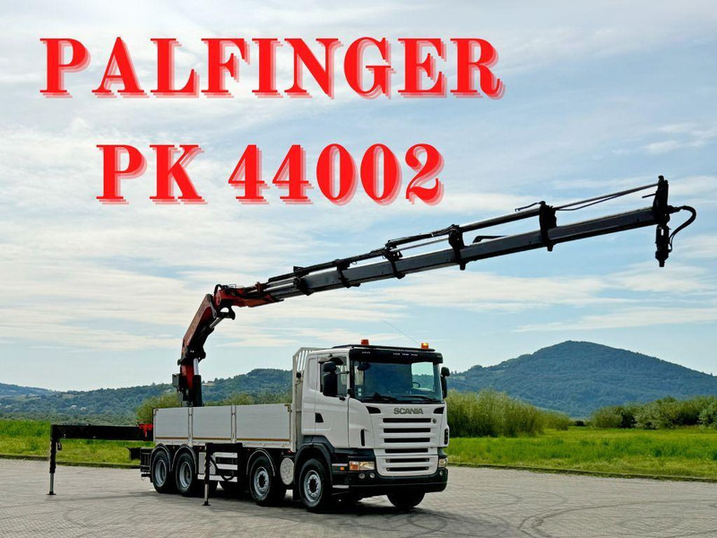 Scania R 420 PRITSCHE 6,47 m * PK 44002/FUNK * 8x4 /TOP - Vrachtwagen met open laadbak, Kraanwagen: afbeelding 1 Scania R 420 PRITSCHE 6,47 m * PK 44002/FUNK * 8x4 /TOP - Vrachtwagen met open laadbak, Kraanwagen: afbeelding 1