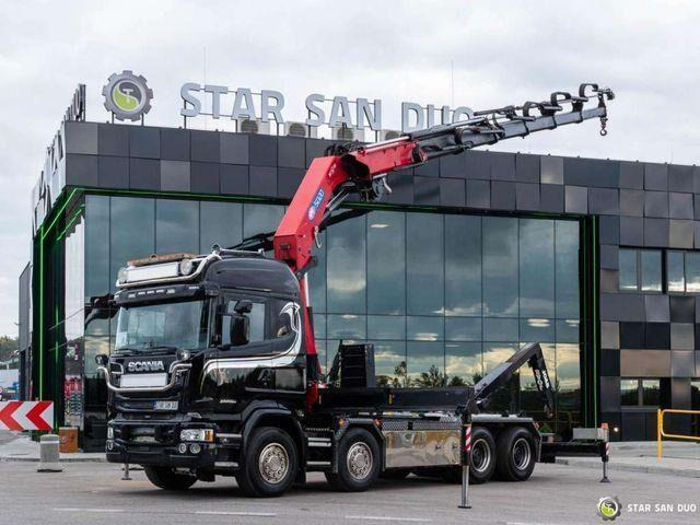 Scania R580 8x4 HMF 5020-K6, JOAB L20 5200AK Hooklift - Haakarmsysteem vrachtwagen, Kraanwagen: afbeelding 1 Scania R580 8x4 HMF 5020-K6, JOAB L20 5200AK Hooklift - Haakarmsysteem vrachtwagen, Kraanwagen: afbeelding 1