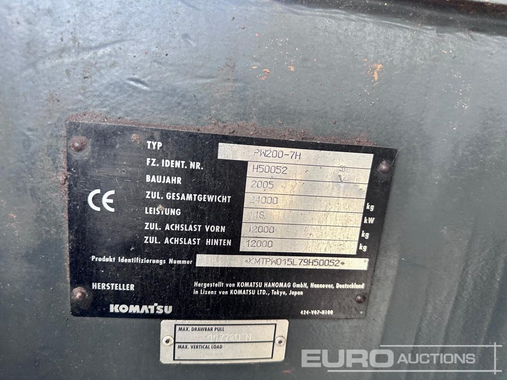 2005 Komatsu PW200-7 - Mobiele graafmachine: afbeelding 2 2005 Komatsu PW200-7 - Mobiele graafmachine: afbeelding 2