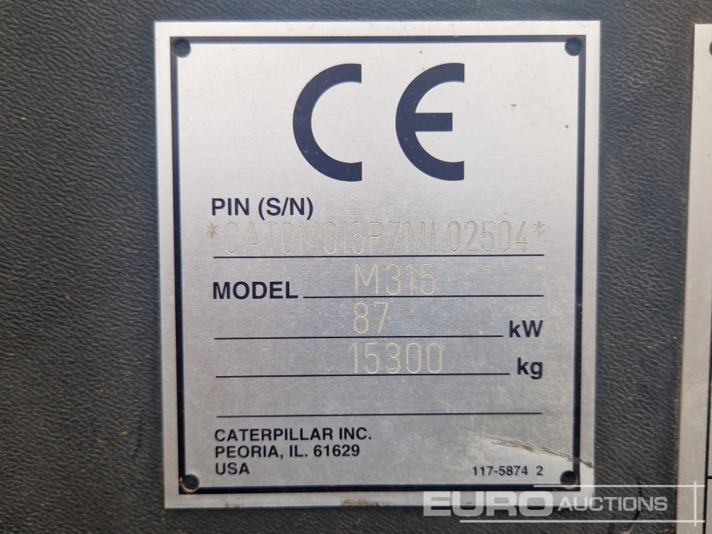 Mobiele graafmachine CAT M315: afbeelding 39