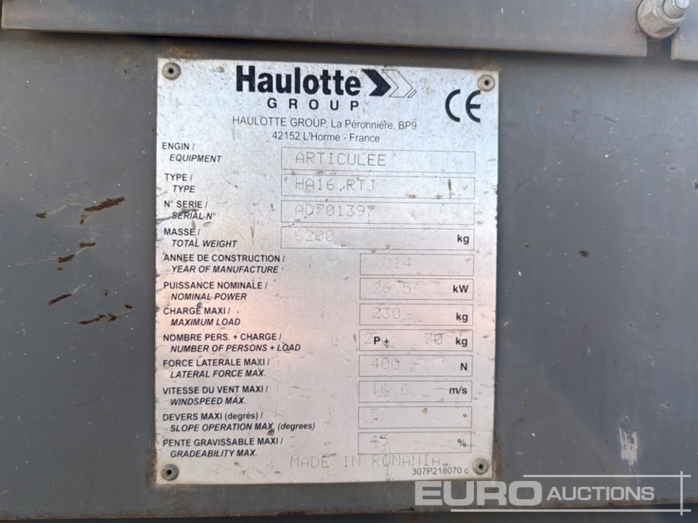 Hoogwerker 2014 Haulotte HA16RTJ: afbeelding 35