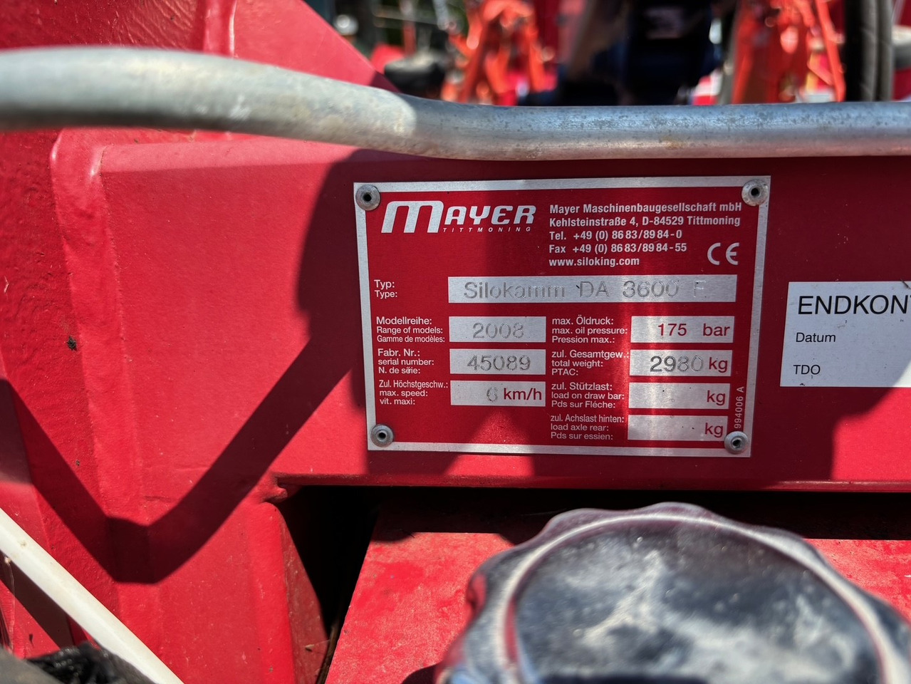 Mayer Siloking Silokamm DA 3600 F - Silo materieel: afbeelding 2 Mayer Siloking Silokamm DA 3600 F - Silo materieel: afbeelding 2