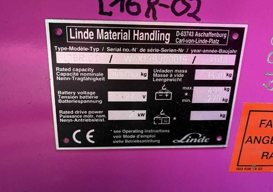 Linde L16RDG - Stapelaar: afbeelding 3 Linde L16RDG - Stapelaar: afbeelding 3