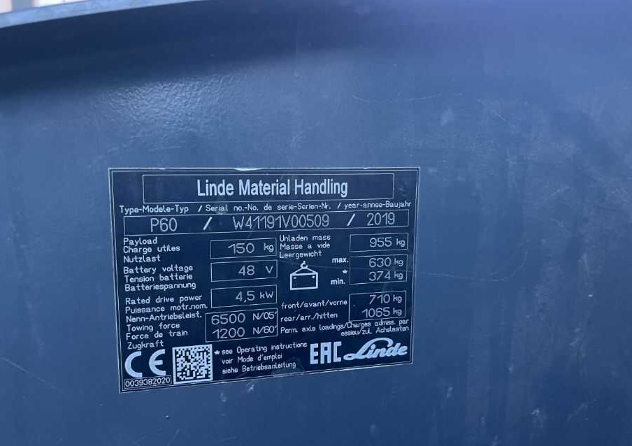 Linde P60 - Elektrische trekker: afbeelding 4 Linde P60 - Elektrische trekker: afbeelding 4