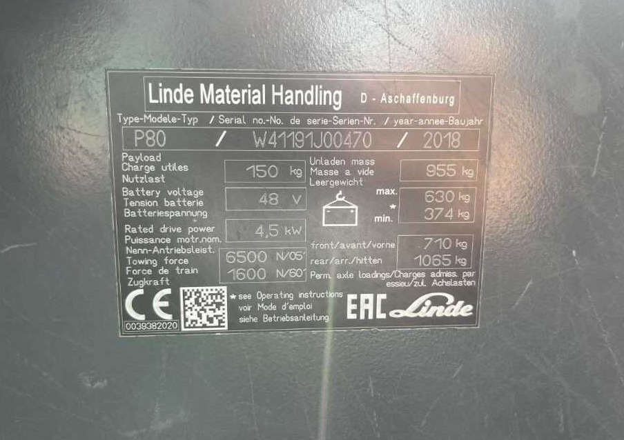 Linde P80 - Elektrische trekker: afbeelding 4 Linde P80 - Elektrische trekker: afbeelding 4
