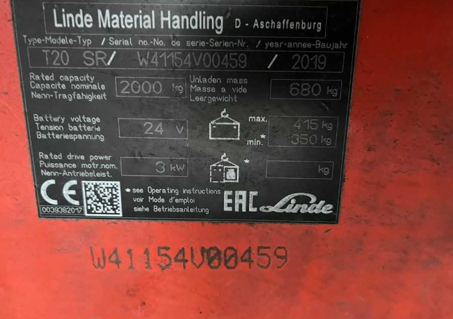 Linde T20SR - Palletwagen: afbeelding 1 Linde T20SR - Palletwagen: afbeelding 1