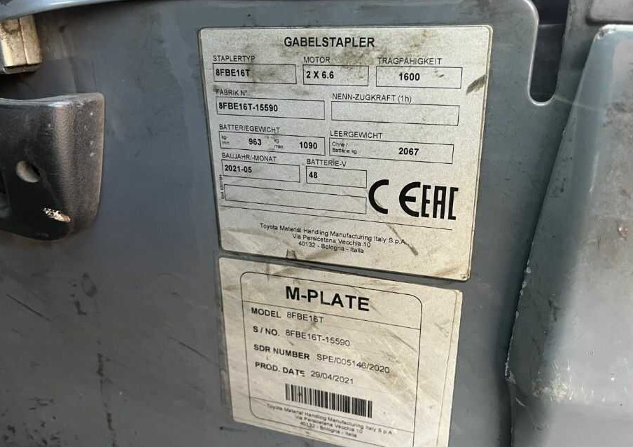 Toyota 8FBE16T - Elektrische heftruck: afbeelding 4 Toyota 8FBE16T - Elektrische heftruck: afbeelding 4