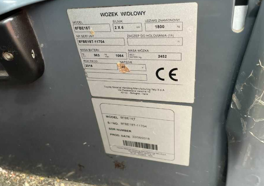Toyota 8FBE18T - Elektrische heftruck: afbeelding 4 Toyota 8FBE18T - Elektrische heftruck: afbeelding 4
