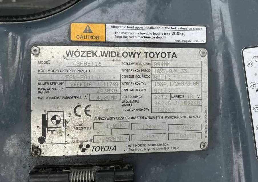 Toyota 8FBET16 - Elektrische heftruck: afbeelding 4 Toyota 8FBET16 - Elektrische heftruck: afbeelding 4