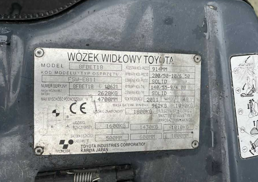 Toyota 8FBET18 - Elektrische heftruck: afbeelding 4 Toyota 8FBET18 - Elektrische heftruck: afbeelding 4