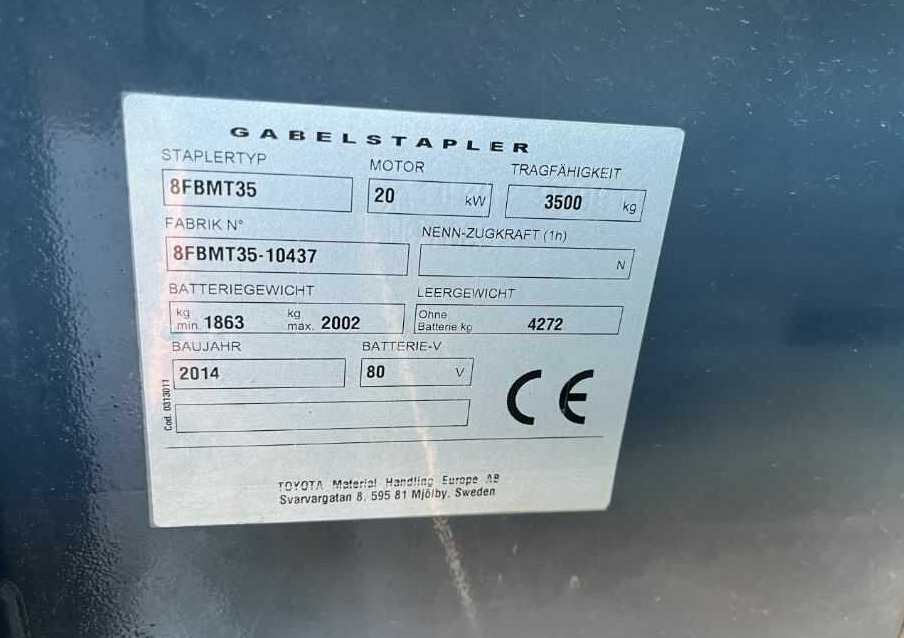 Toyota 8FBMT35 - Elektrische heftruck: afbeelding 4 Toyota 8FBMT35 - Elektrische heftruck: afbeelding 4