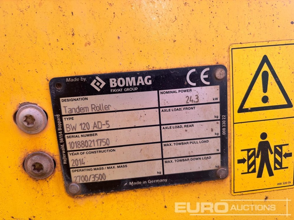 2014 Bomag BW120AD-5 - Wals: afbeelding 5 2014 Bomag BW120AD-5 - Wals: afbeelding 5