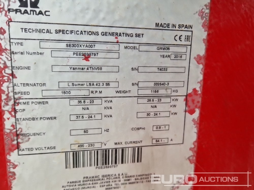 Industrie generator 2016 Pramac GRW35: afbeelding 32