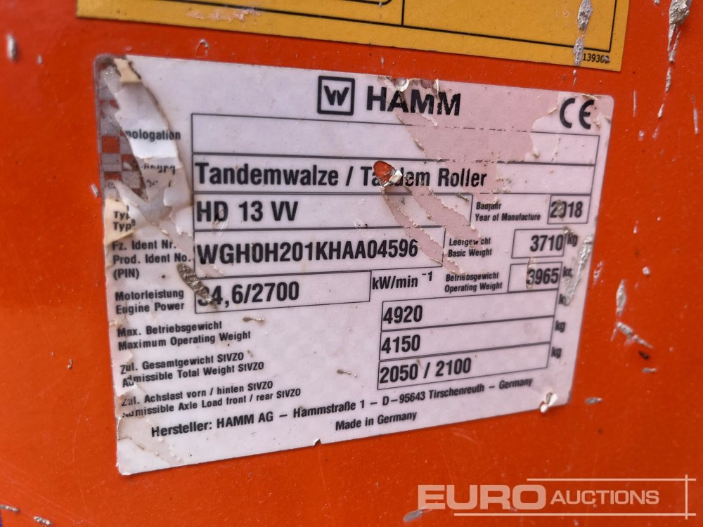2018 Hamm HD13VV - Wals: afbeelding 4 2018 Hamm HD13VV - Wals: afbeelding 4