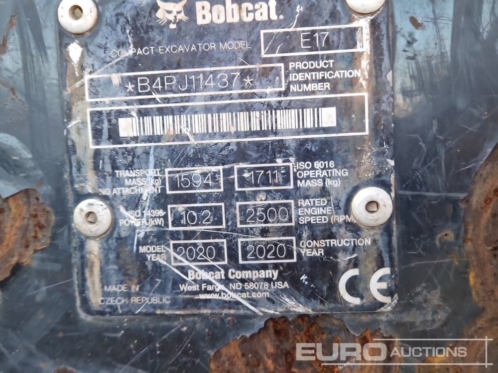 Minigraafmachine 2020 Bobcat E17: afbeelding 35