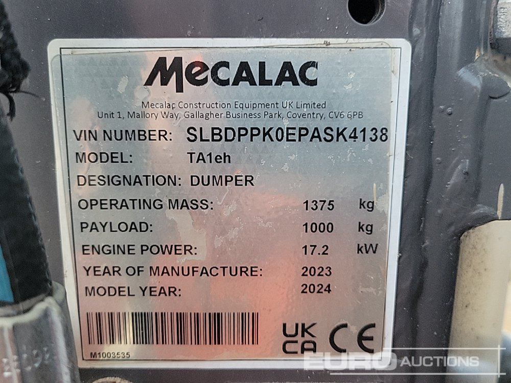 Minidumper 2023 Mecalac TA1EH: afbeelding 36