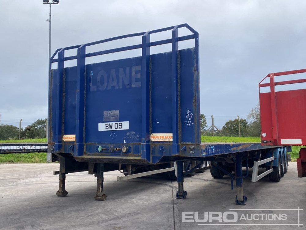 Montracon 45' Tri Axle Flat Trailer, BPW Axles, Goal Post Sockets - Vlakke/ Open oplegger: afbeelding 1 Montracon 45' Tri Axle Flat Trailer, BPW Axles, Goal Post Sockets - Vlakke/ Open oplegger: afbeelding 1