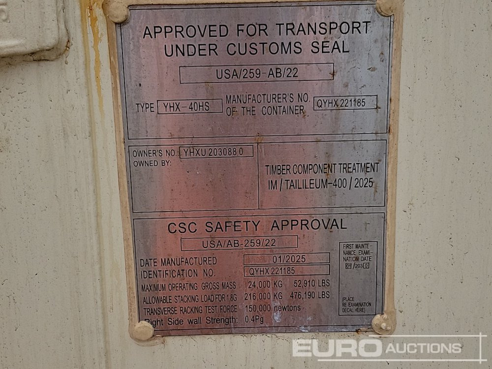 Zeecontainer Unused 2025 40' x 8' HQ Container, 4 Side Doors, 1 End Door (Cannot Be Reconsigned): afbeelding 20