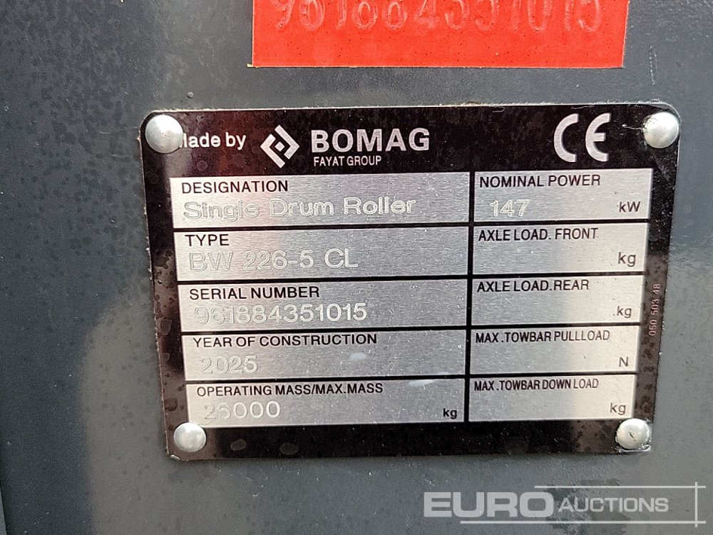 Wals Unused 2025 Bomag BW226-5CL: afbeelding 34