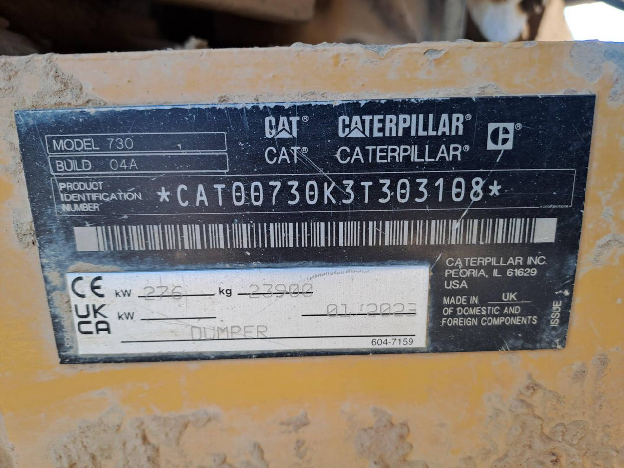 Kiepwagen met knikbesturing CAT 730: afbeelding 6
