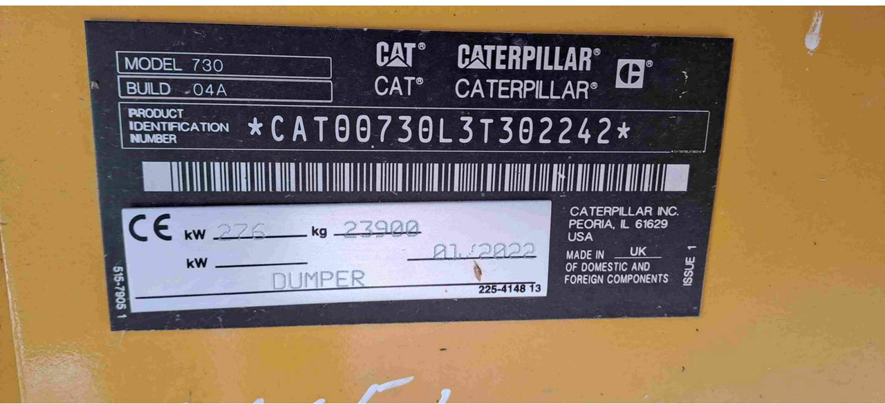 Kiepwagen met knikbesturing CAT 730: afbeelding 6