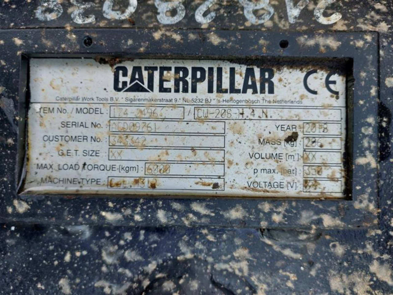 CAT CW20S/174-2496/M315F/TIM70/70/430/281 - Snelwissel: afbeelding 2 CAT CW20S/174-2496/M315F/TIM70/70/430/281 - Snelwissel: afbeelding 2