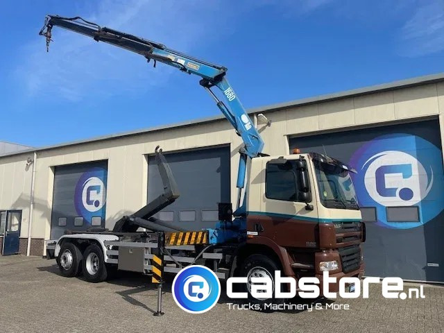 DAF CF 85.340 6X2 Euro 3 - Haakarm containersystem - Hooklift - Abrollkipper - Year 2004 - HMF 1680-K2 Crane - Grua - Ladekran - Autolaadkraan - Haakarmsysteem vrachtwagen, Kraanwagen: afbeelding 1 DAF CF 85.340 6X2 Euro 3 - Haakarm containersystem - Hooklift - Abrollkipper - Year 2004 - HMF 1680-K2 Crane - Grua - Ladekran - Autolaadkraan - Haakarmsysteem vrachtwagen, Kraanwagen: afbeelding 1