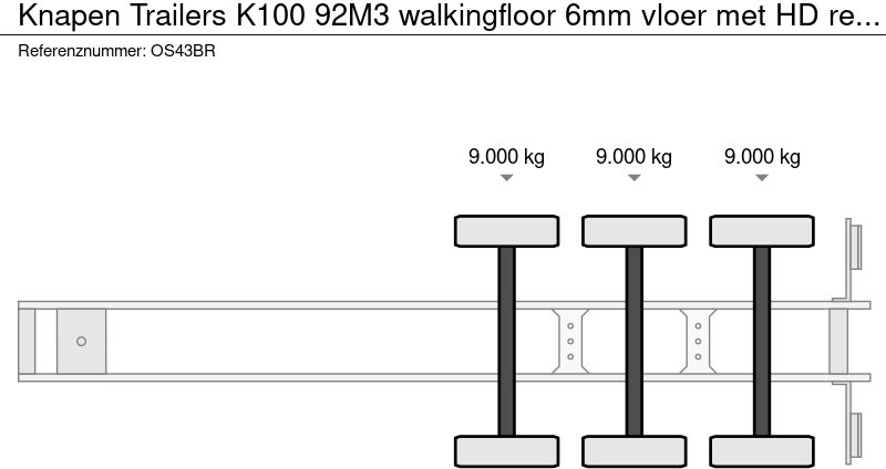 Schuifvloer oplegger Knapen Trailers K100 92M3 walkingfloor 6mm vloer met HD reiniger: afbeelding 13 Schuifvloer oplegger Knapen Trailers K100 92M3 walkingfloor 6mm vloer met HD reiniger: afbeelding 13