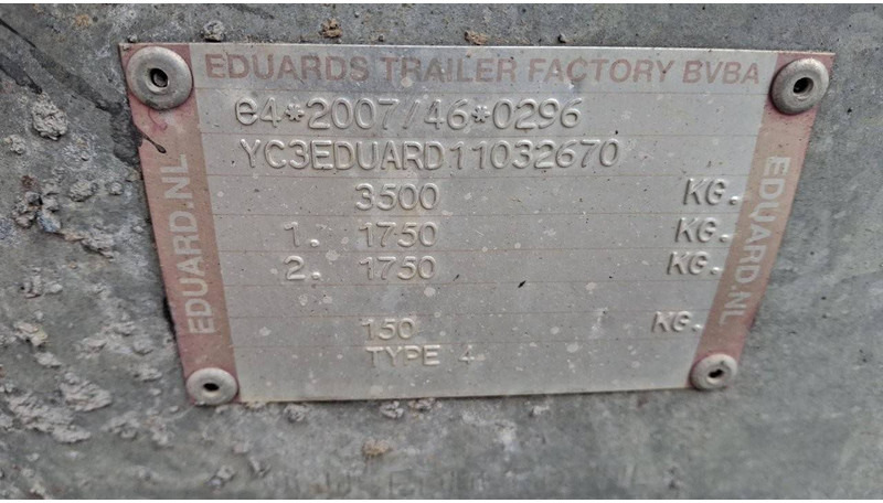 EDUARD TYPE 4 - Open/ Plateau aanhangwagen: afbeelding 2 EDUARD TYPE 4 - Open/ Plateau aanhangwagen: afbeelding 2