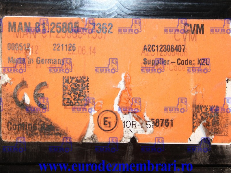 CALCULATOR CVM BASIC BV1 I2 MAN TGX TG3 81.25805.7362 - ECU voor Vrachtwagen: afbeelding 2 CALCULATOR CVM BASIC BV1 I2 MAN TGX TG3 81.25805.7362 - ECU voor Vrachtwagen: afbeelding 2