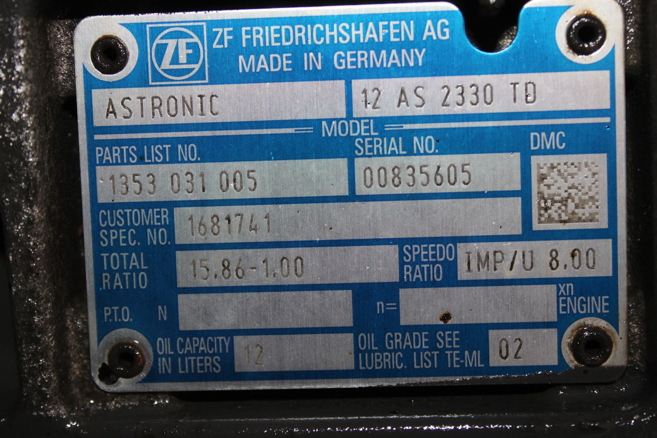 CUTIE DE VITEZE DAF AUTOMATA 12AS 2330 TD R-15,86-1,00 1681741 - Versnellingsbak voor Vrachtwagen: afbeelding 5 CUTIE DE VITEZE DAF AUTOMATA 12AS 2330 TD R-15,86-1,00 1681741 - Versnellingsbak voor Vrachtwagen: afbeelding 5