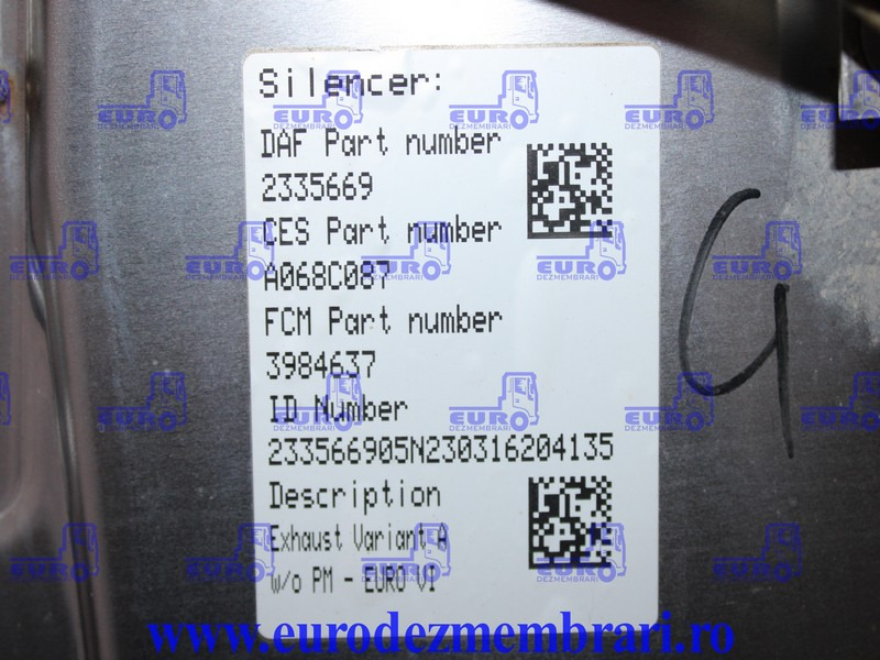 TOBA ESAPAMENT CATALIZATOR DAF XF XG EURO 6 2335669, 2327462, 2398002 - Katalysator voor Vrachtwagen: afbeelding 5 TOBA ESAPAMENT CATALIZATOR DAF XF XG EURO 6 2335669, 2327462, 2398002 - Katalysator voor Vrachtwagen: afbeelding 5