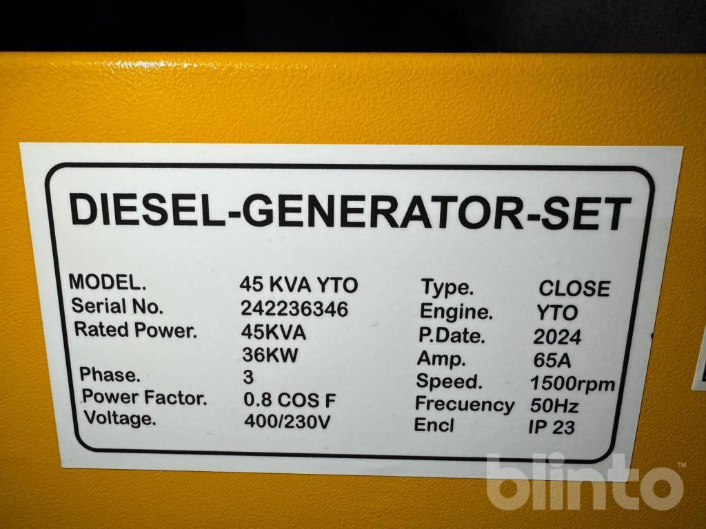 YTO 45 KVA (2024) - Industrie generator: afbeelding 5 YTO 45 KVA (2024) - Industrie generator: afbeelding 5